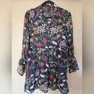 Forever 21 | Floral Semi-Sheer Dress, Size S
